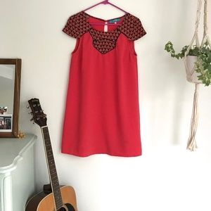 Francesca's Cap Sleeve Dark Pink Shift Dress